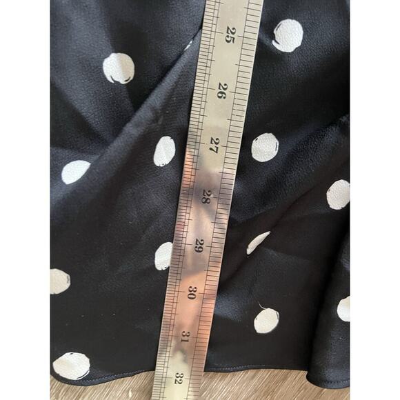 Shona Joy Avery Knot Front Mini Dress Womens 4 Black White Polka Dot Sleeveless - Picture 7 of 9